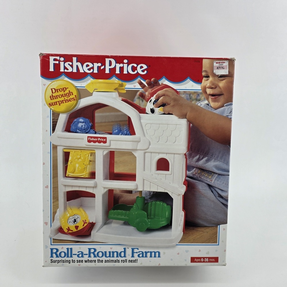 Brand New Vintage 1998‎ Fisher-Price Little People Roll-A-Round Barn